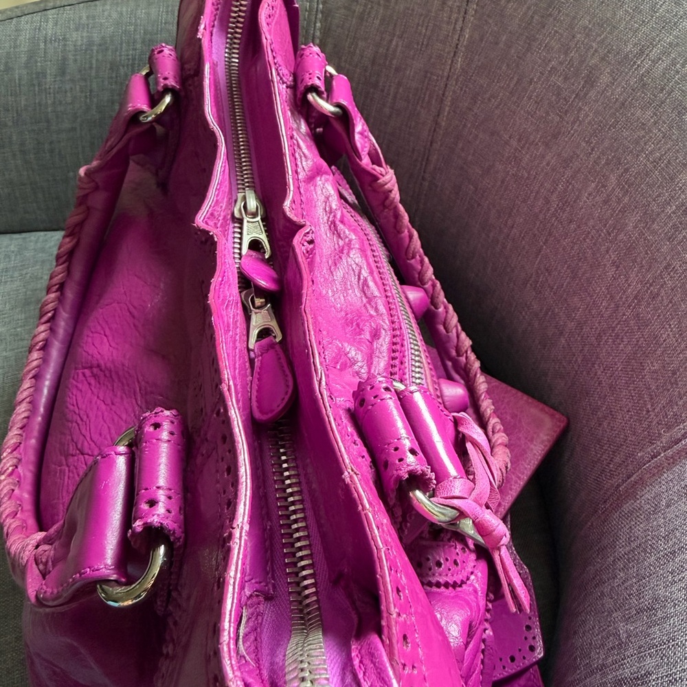 Balenciaga city Fuchsia Pink Leather Satchel - Picture 6 of 11